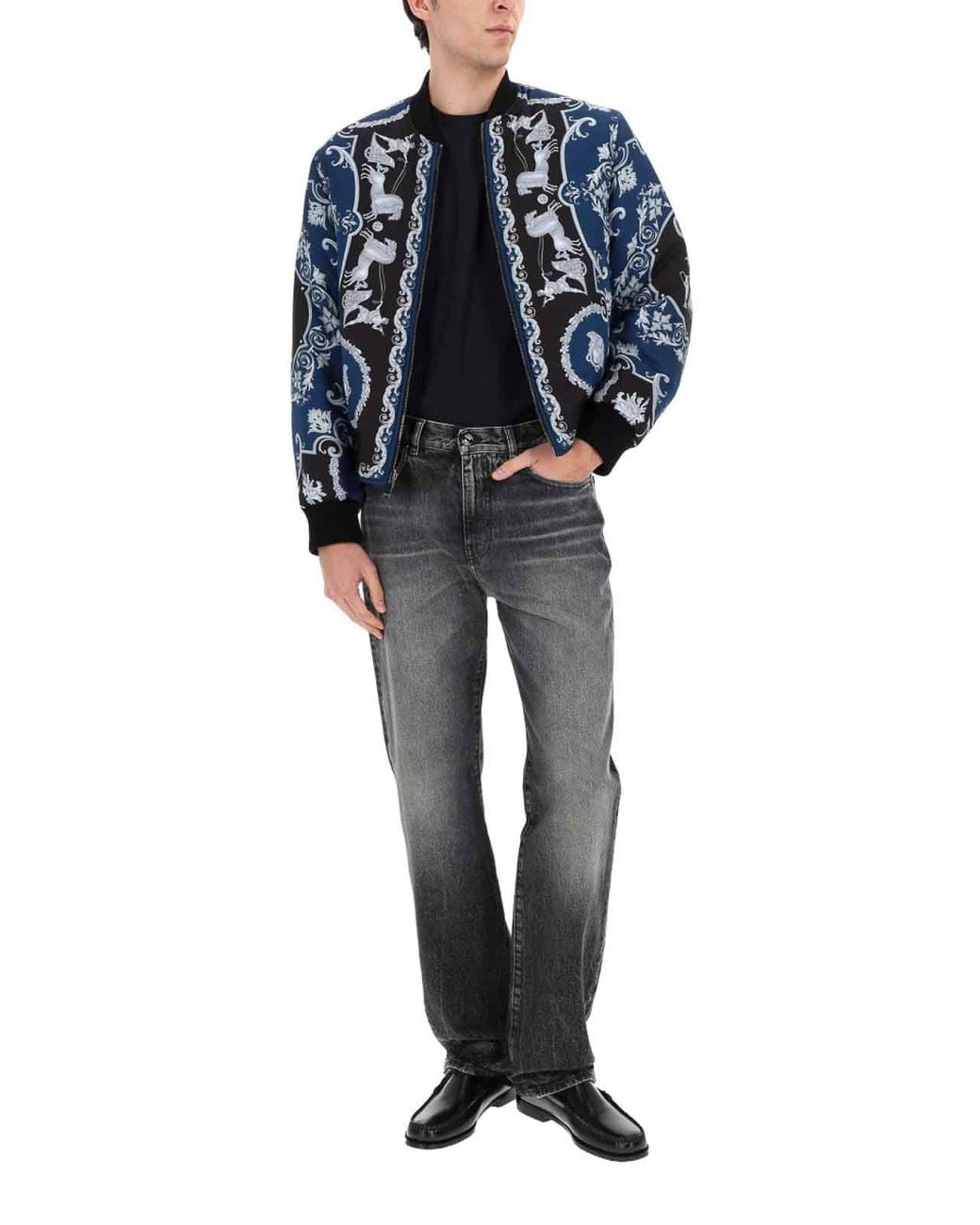 Versace Black Reversible Bomber Jacket for men