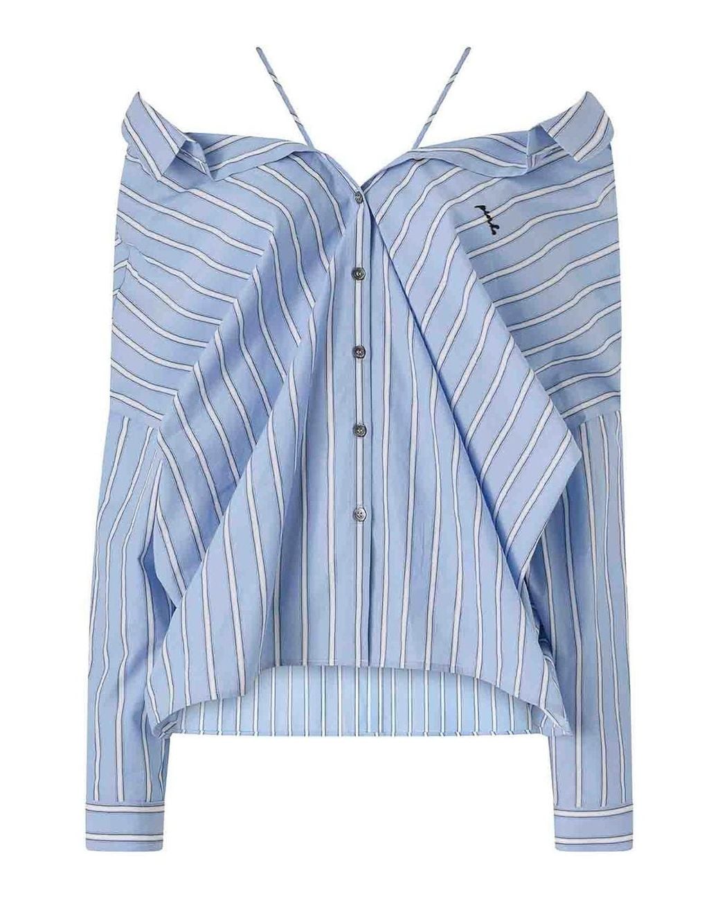 Pinko Blue Striped Cotton Poplin Shirt