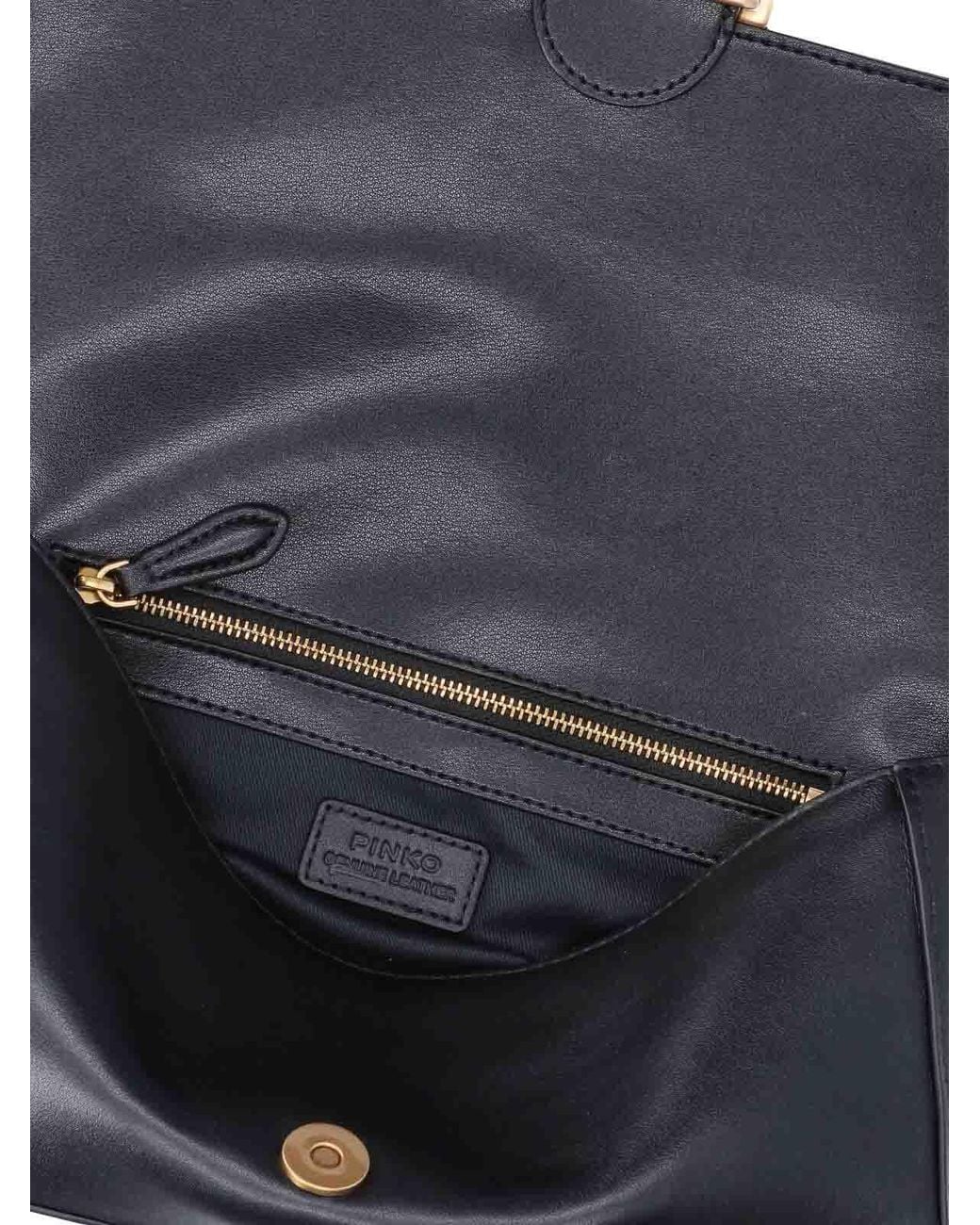 Pinko Gray Leather Shoulder Bag