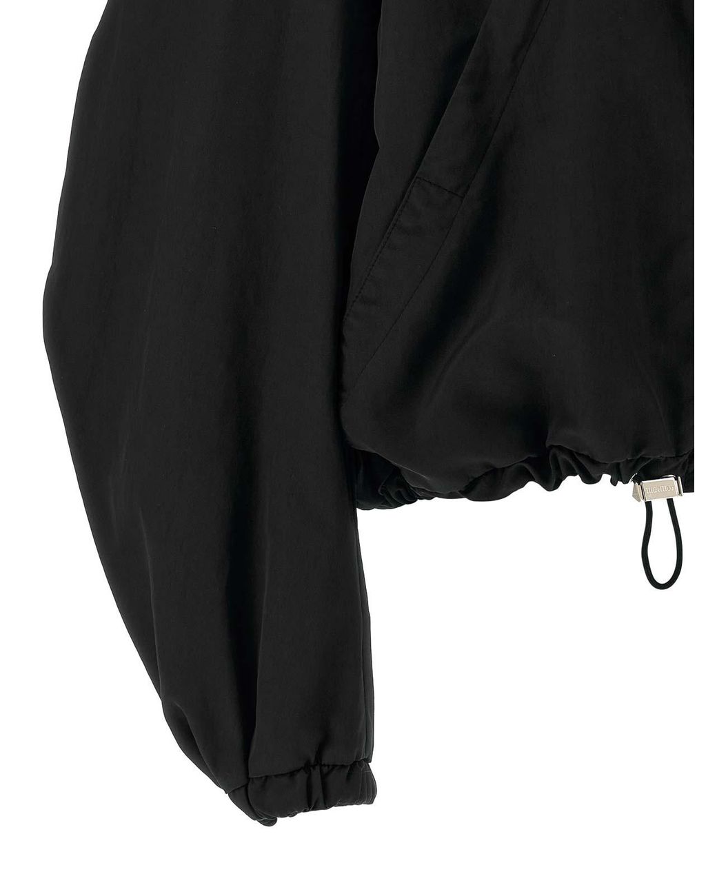The Attico Black Hooded Bomber Jacket
