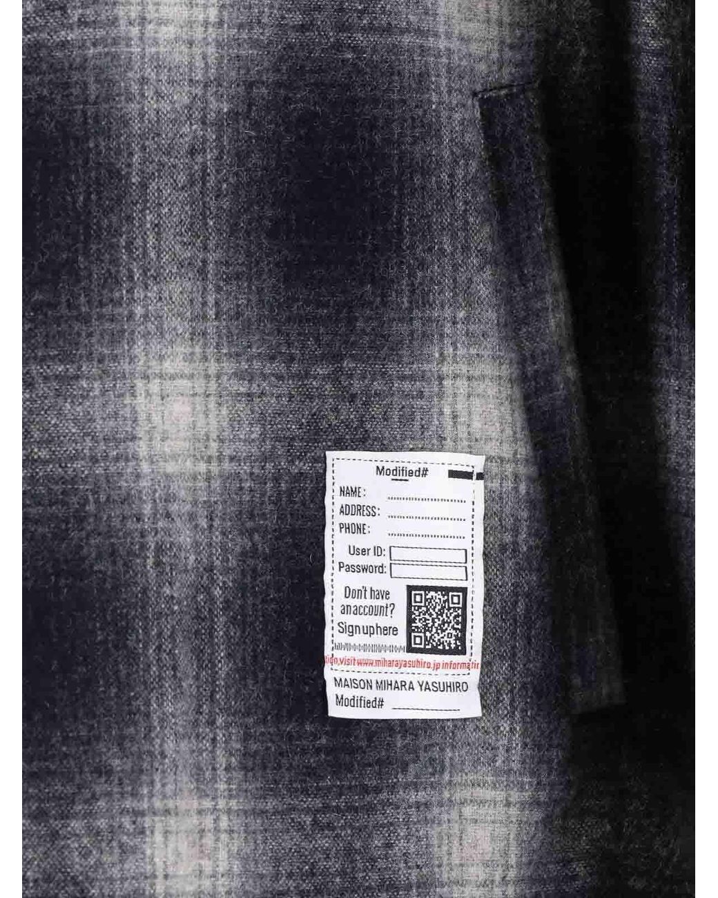 Maison Mihara Yasuhiro Gray Checked Wool Shirt for men