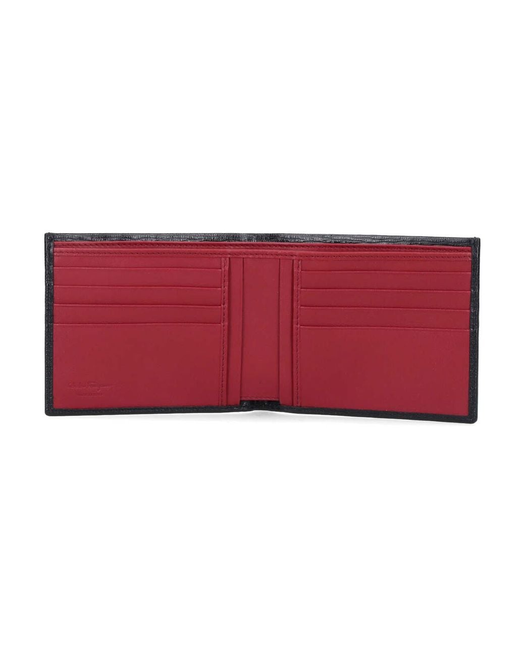 Ferragamo Black Crinkle Leather Bifold Wallet for men