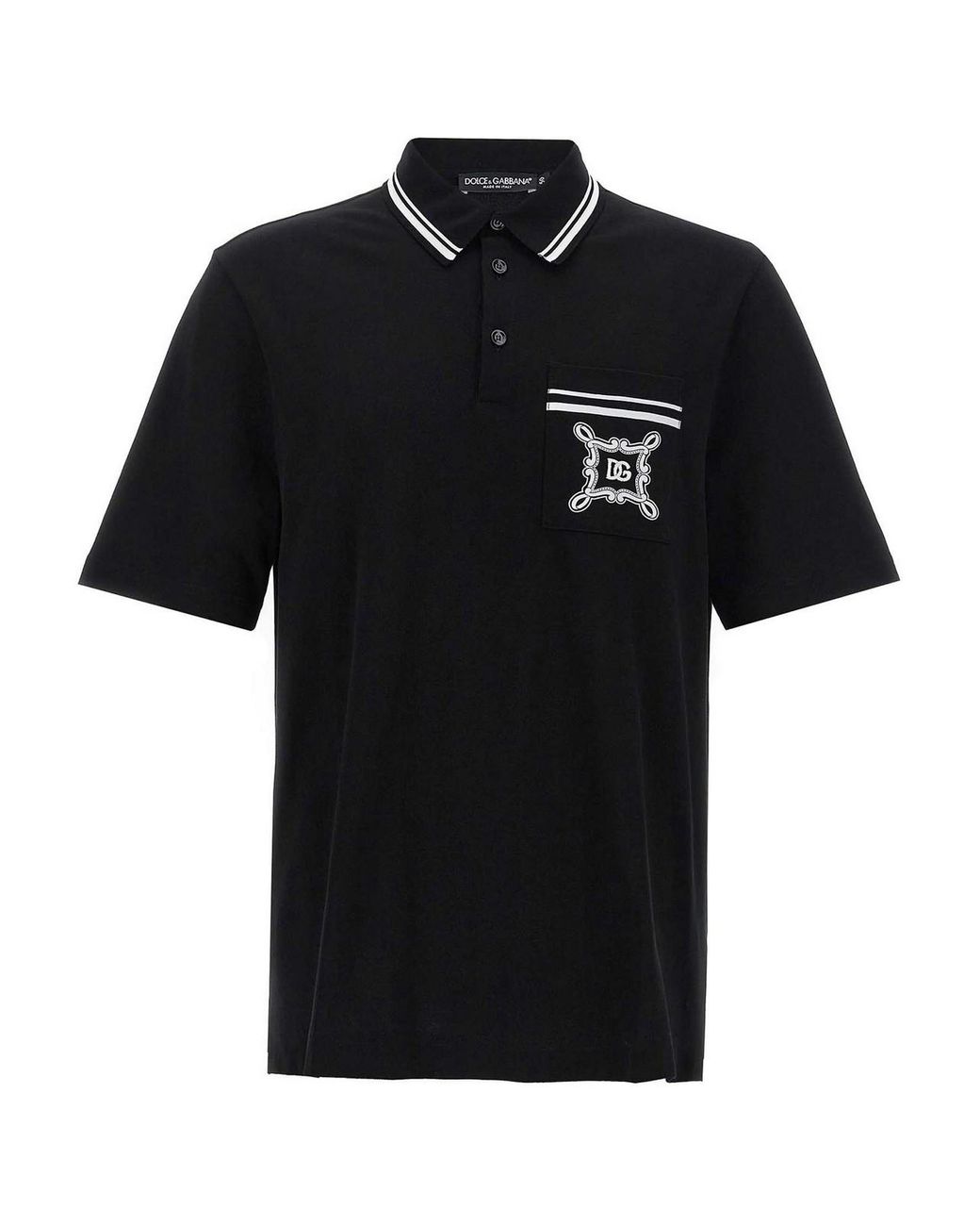 Dolce & Gabbana Black Polo M/C T-Shirt for men