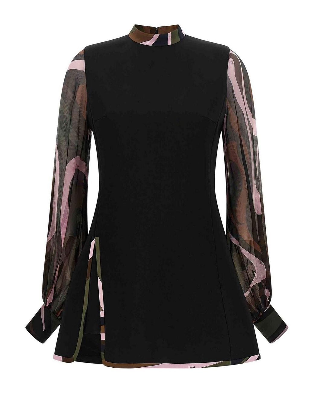 Emilio Pucci Black Marmo Print Cady Dress