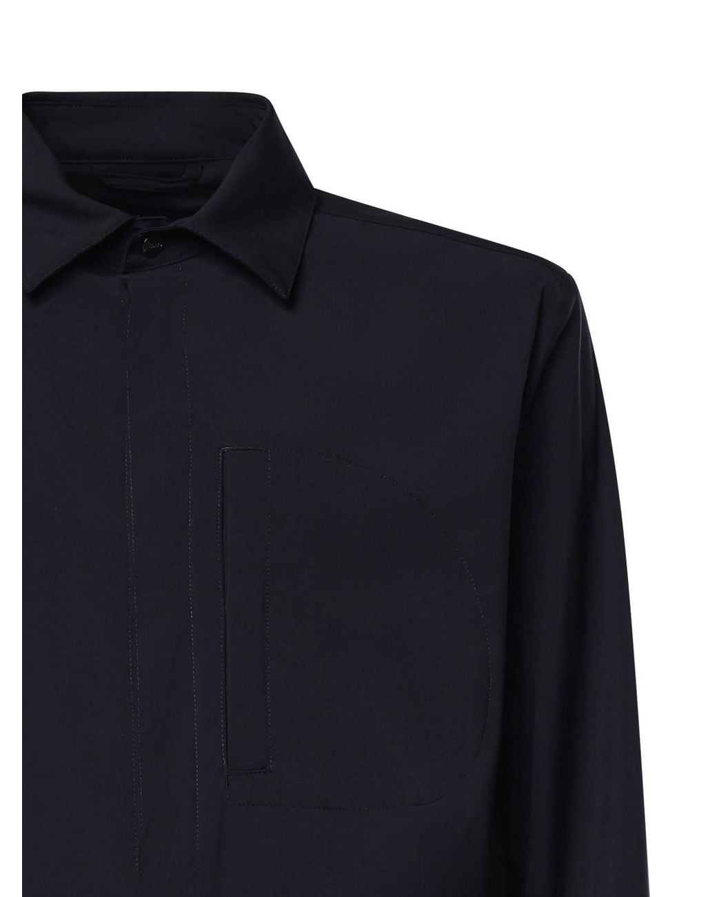 Herno Blue Technical Wool Overshirt for men