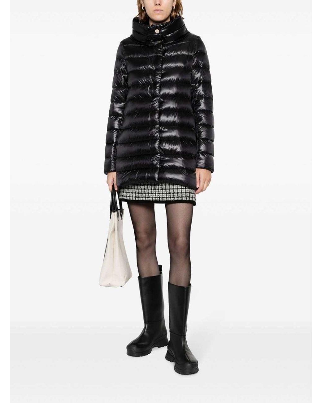 Herno Black Down Jacket Amelia Tech Fabric Polyamide Puffer