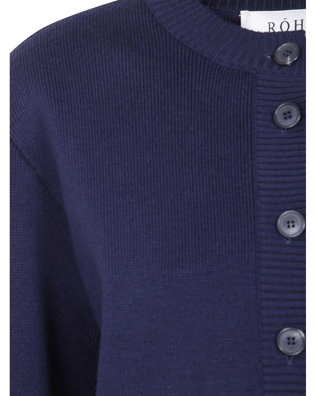 Rohe Blue Statement Shoulder Cardigan