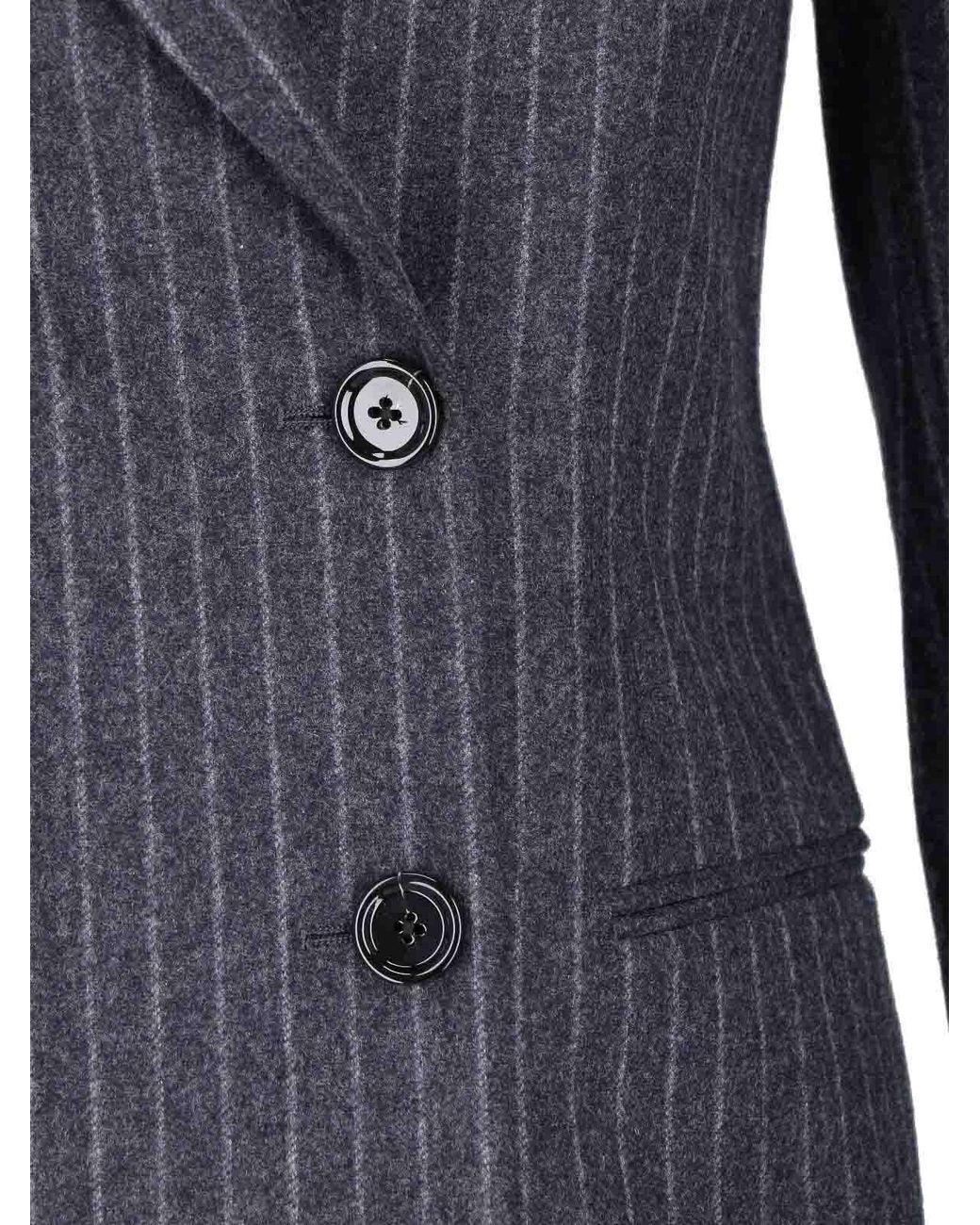 Lardini Blue Double-Breasted Wool Blazer
