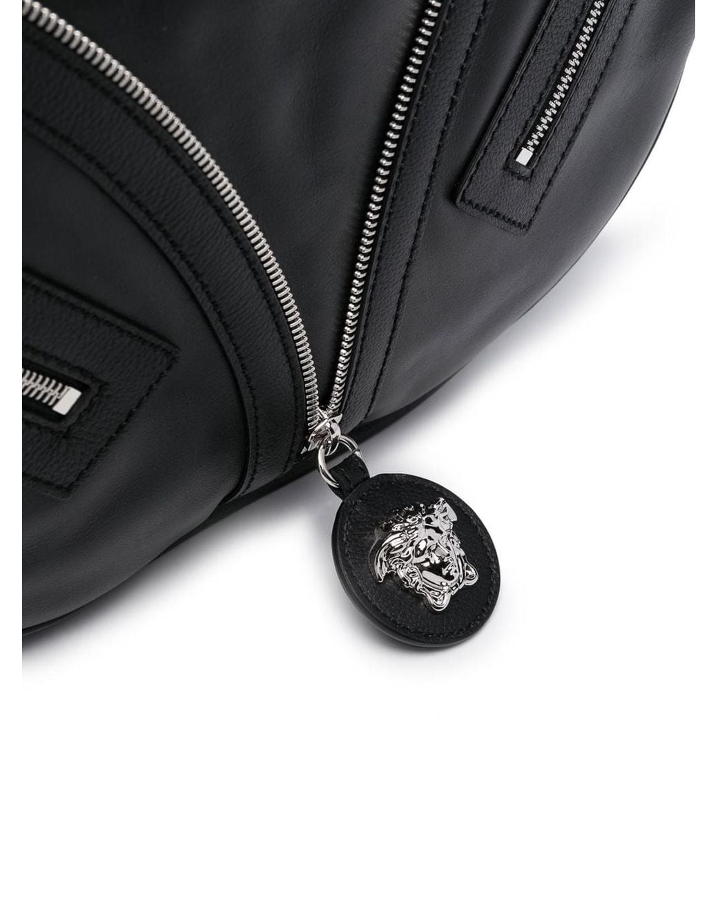 Versace Black Medusa Logo Zip Bag
