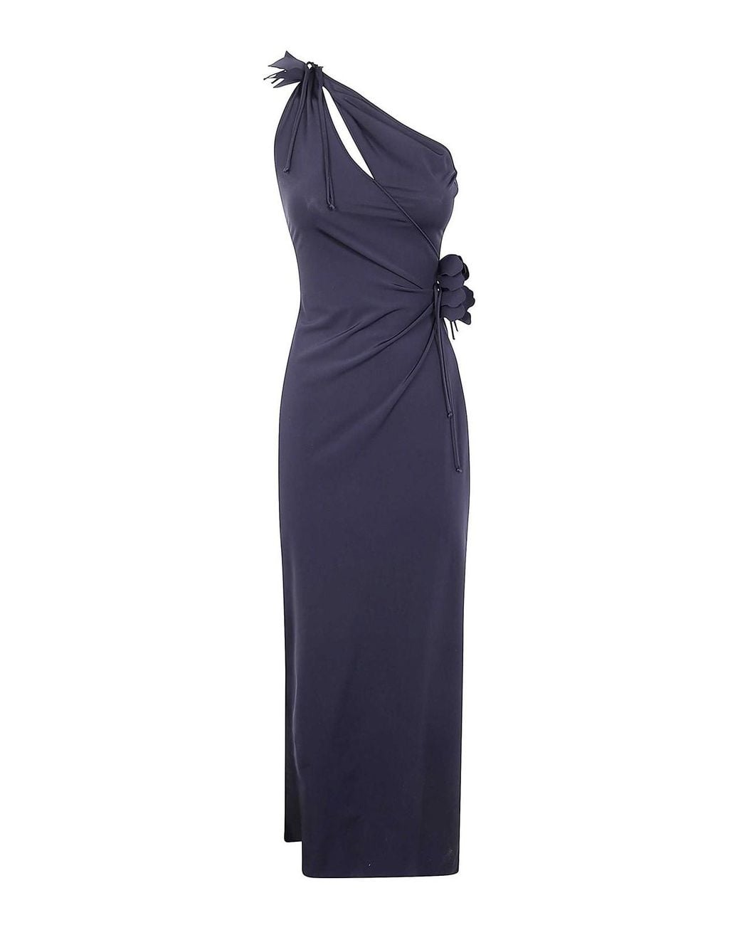 Coperni Blue Asymmetric Flower Gown