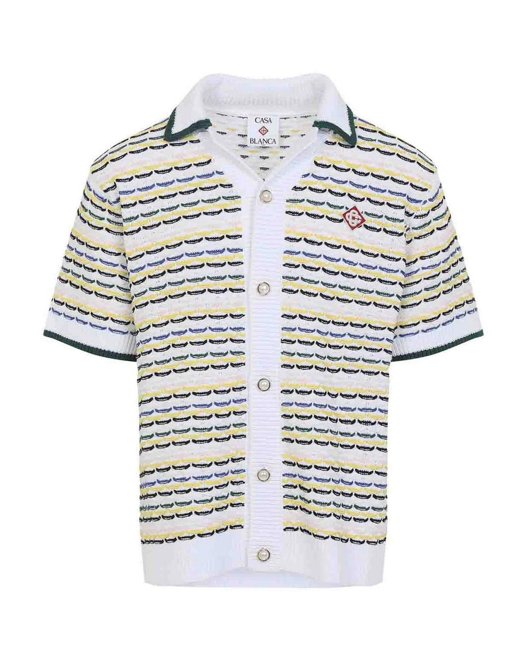 Casablanca White Tuck Stitch Shirt for men