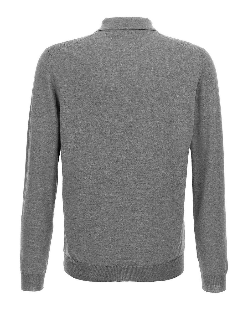 Zanone Gray Virgin Wool Polo Shirt for men