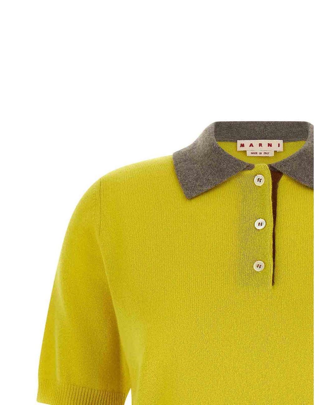Marni Yellow Cashmere Polo Shirt