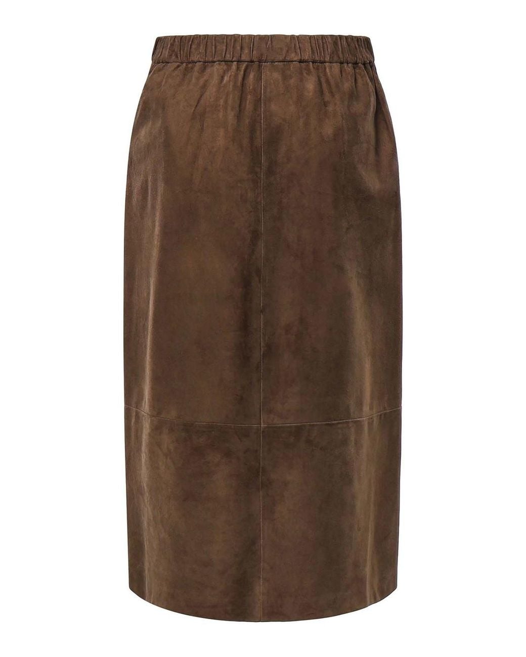 Max Mara Brown Suede Midi Skirt