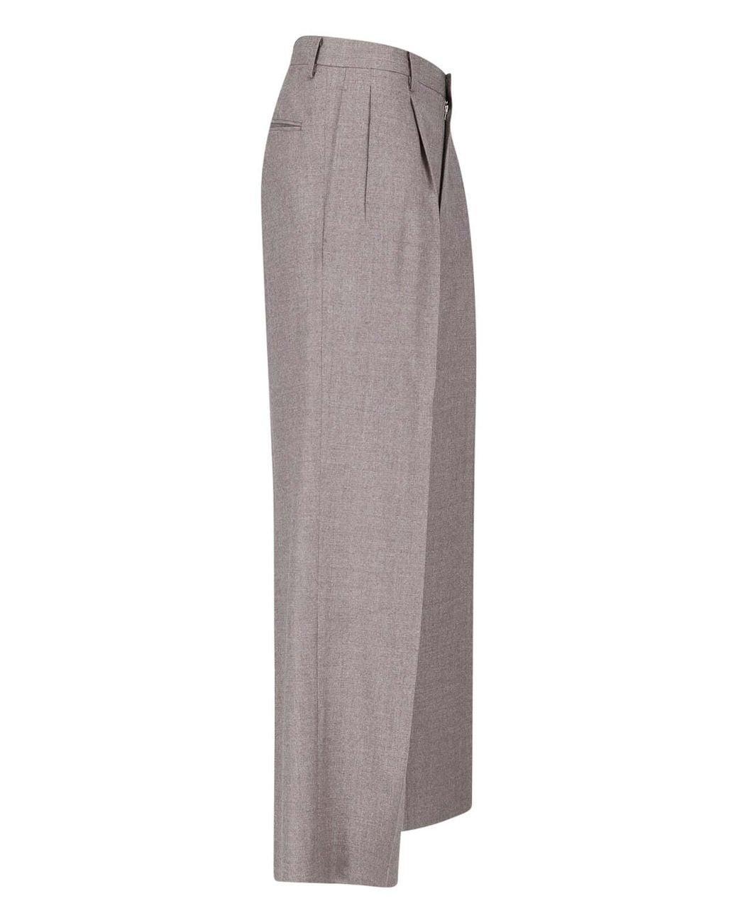 Auralee Gray Tailored Wool Trousers