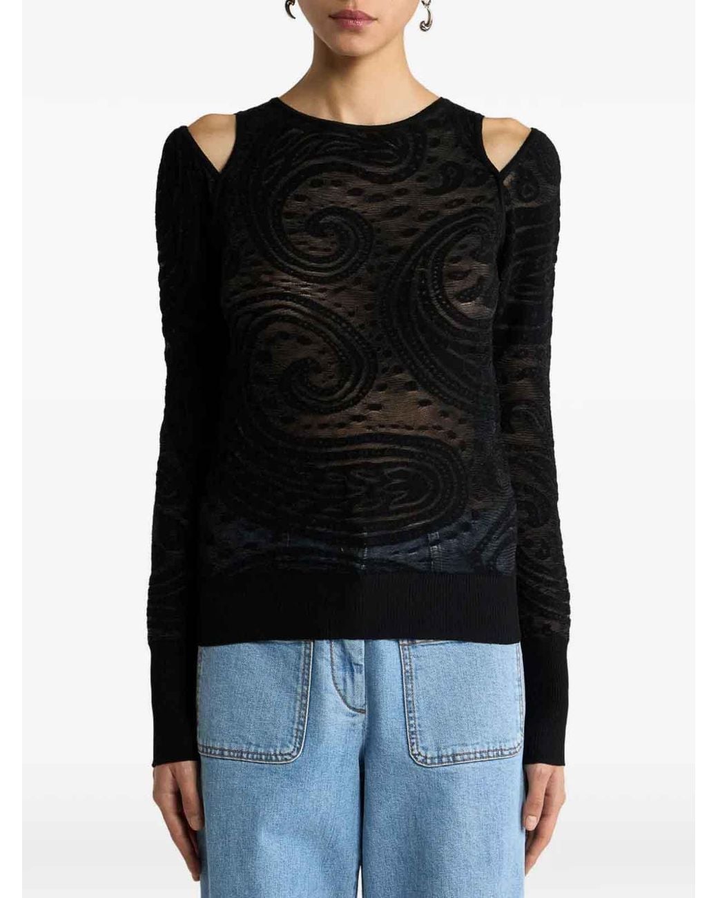 Etro Black Devore Sweater