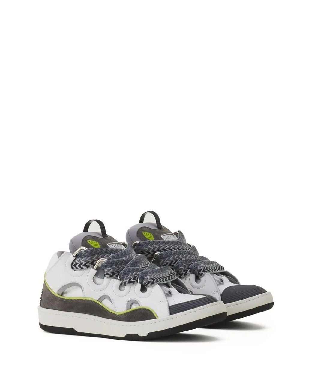 Lanvin White Curb Perforated Sneakers