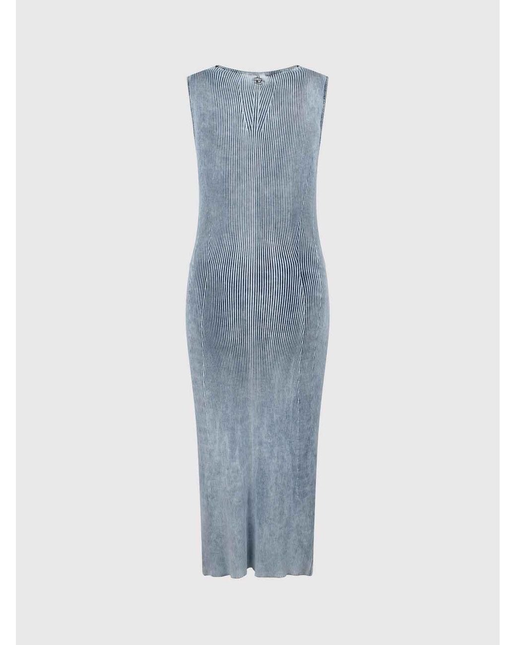 DIESEL Blue M-Taryn Midi Ribbed Dress