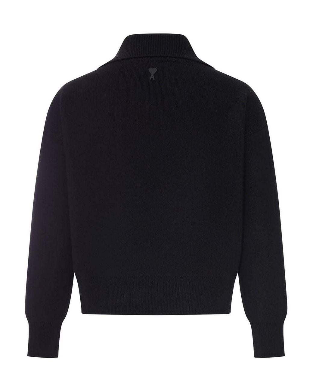 AMI Blue Wool Sweater With Polo Collar for men