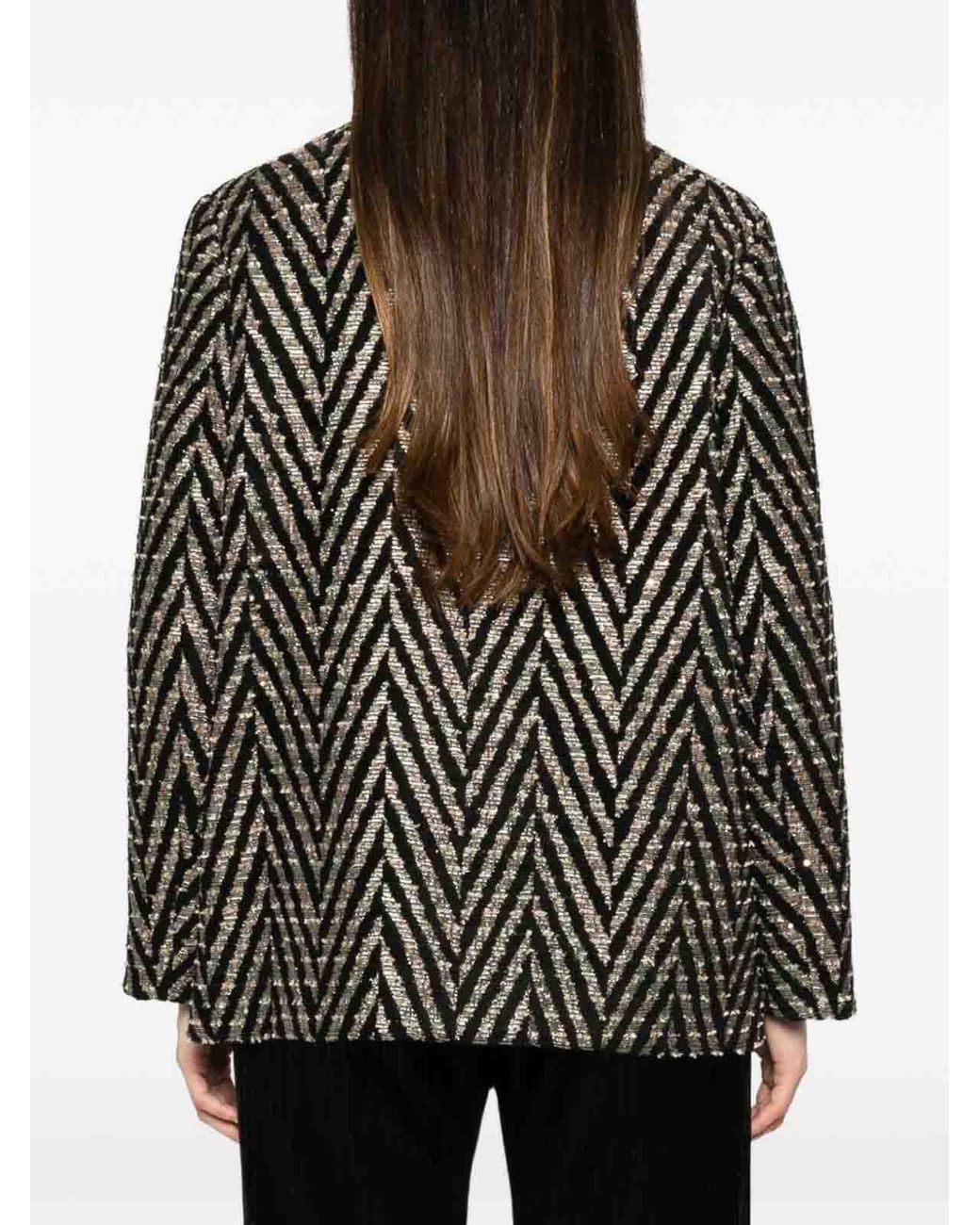 Forte_forte Gray Chevron Oversized Jacket