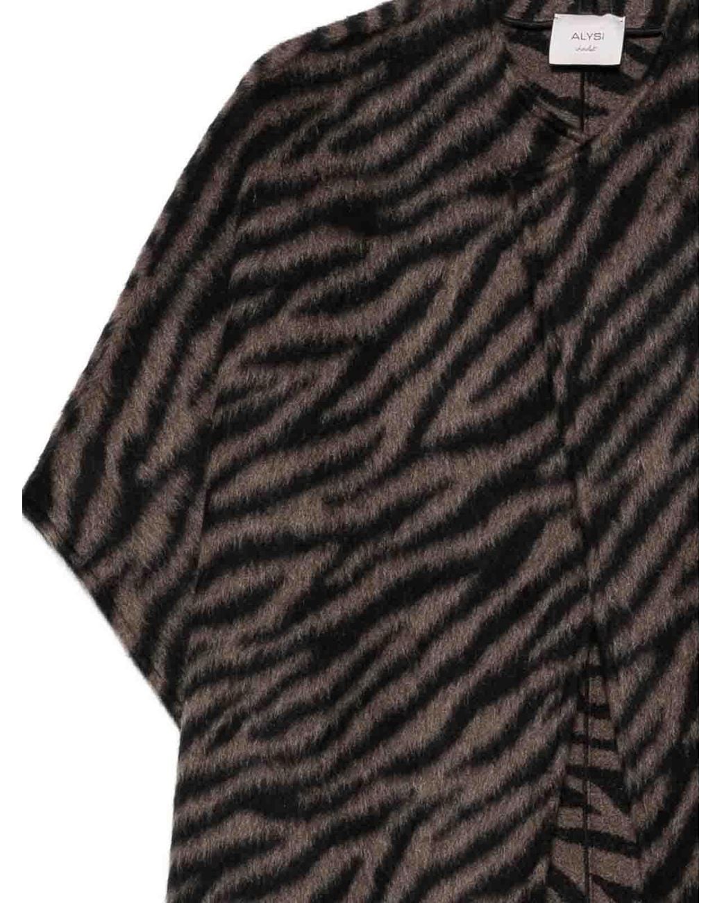 Alysi Black Wool Cape