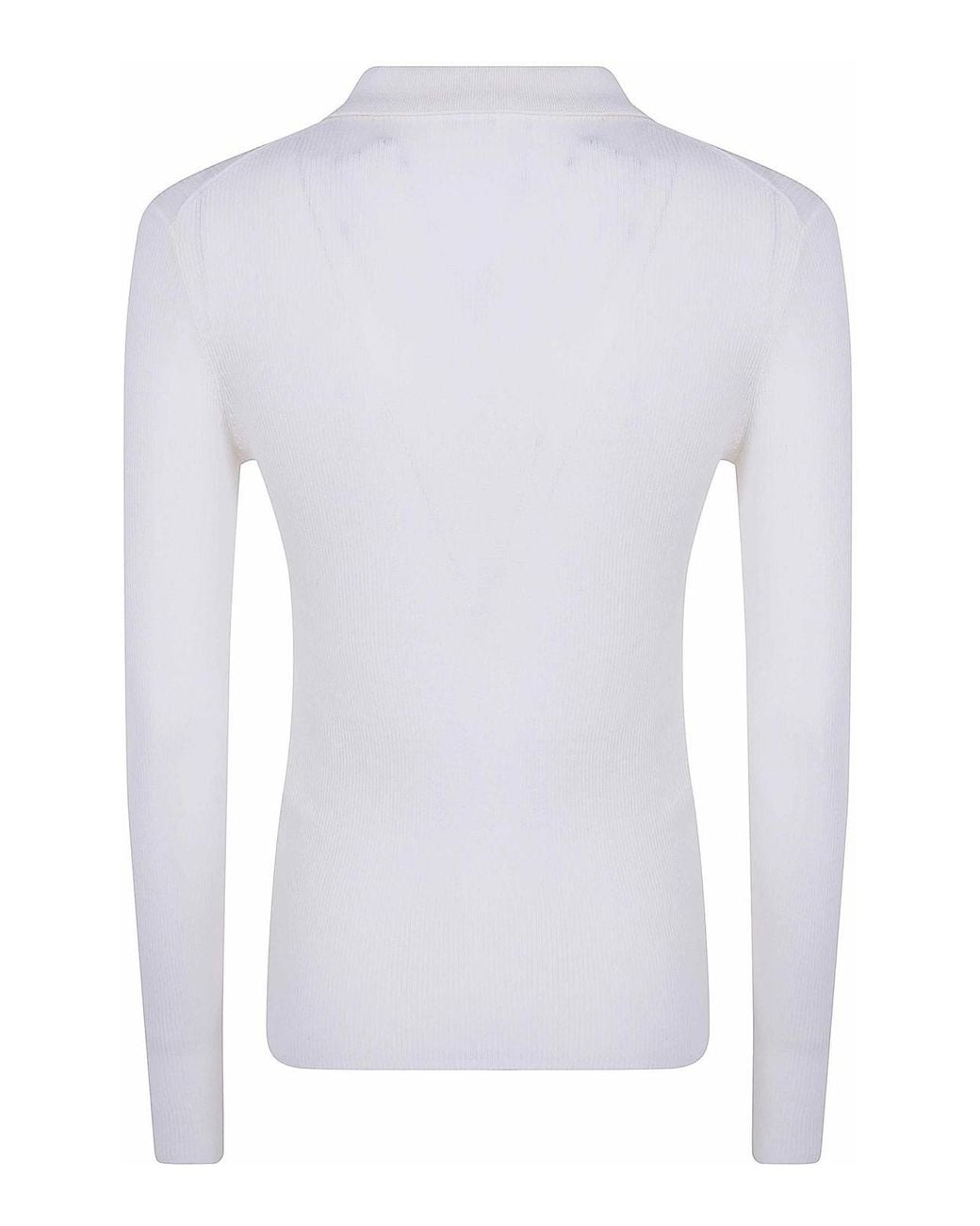 P.A.R.O.S.H. White Wool Polo Neck Sweater