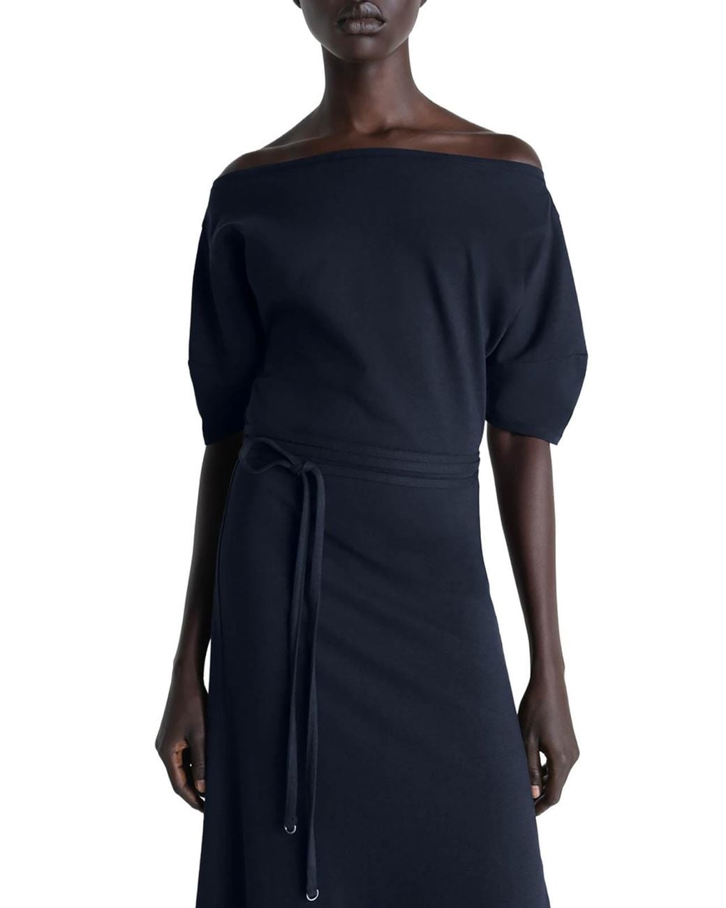 Lemaire Blue Off-Shoulder Dress