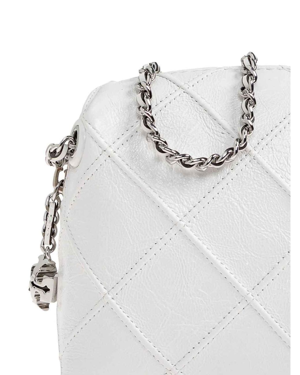 Tory Burch White Fleming Leather Crossbody Bag