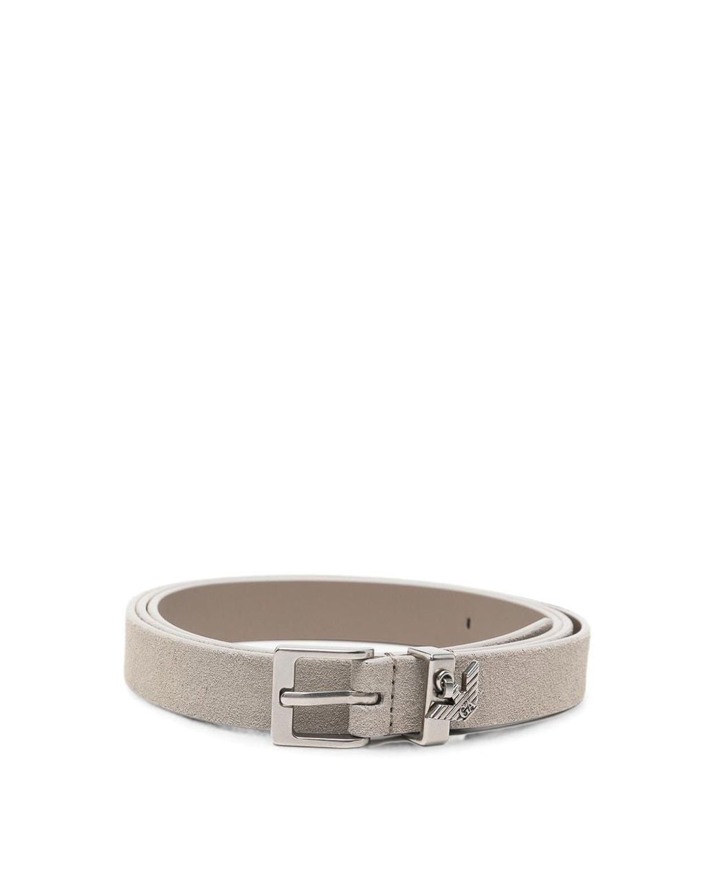 Emporio Armani Gray Leather Belt