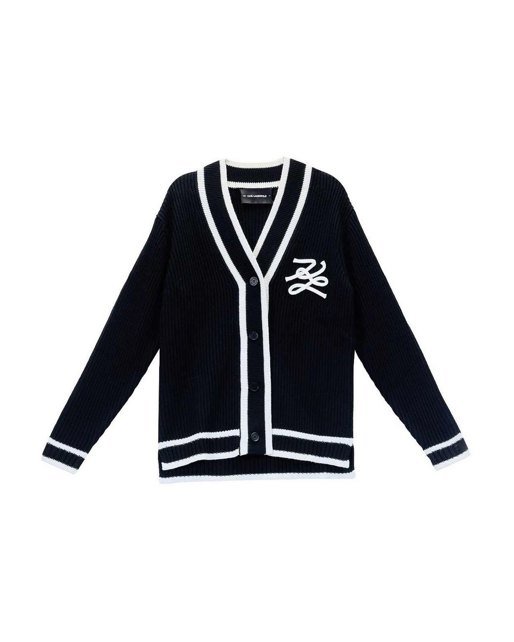 Karl Lagerfeld Blue Soutache Autograph Cardigan