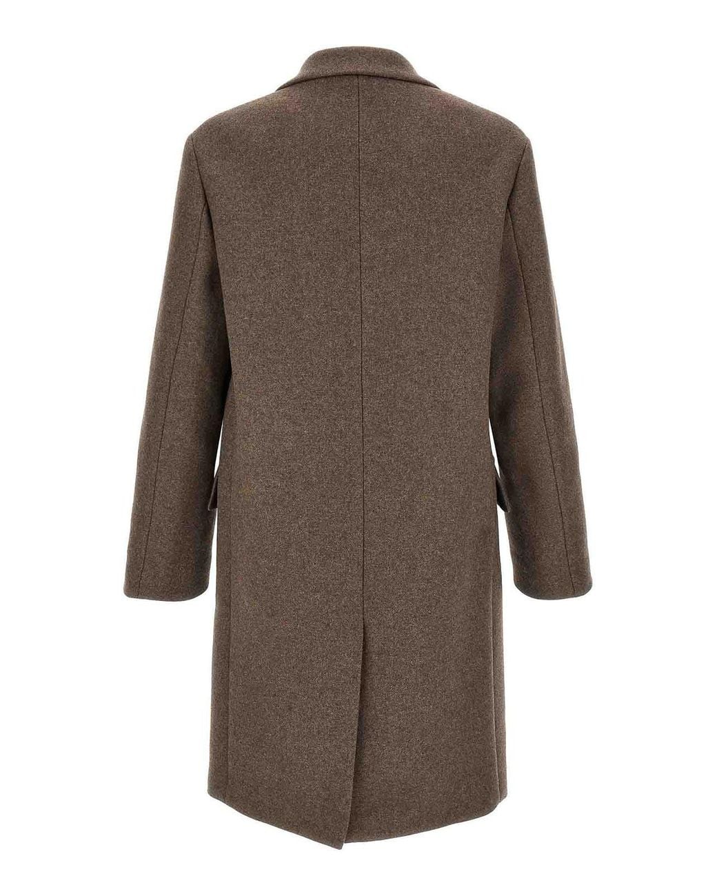 Dries Van Noten Brown Rustic Wool Coat for men