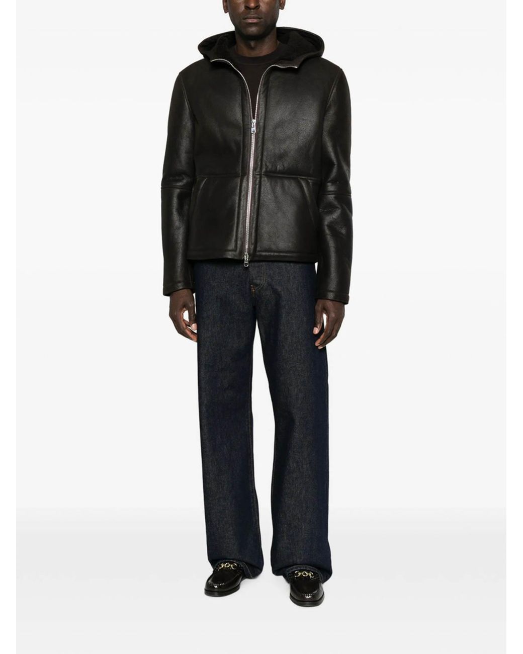 Dondup Black Leather Outerwear for men