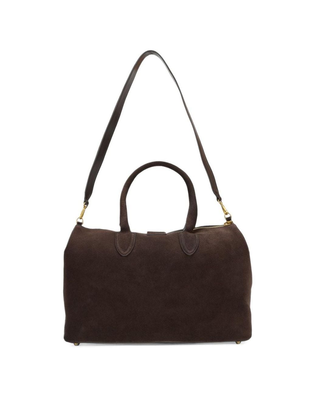 Schell Brown Large Dark Suede Leather Handbag