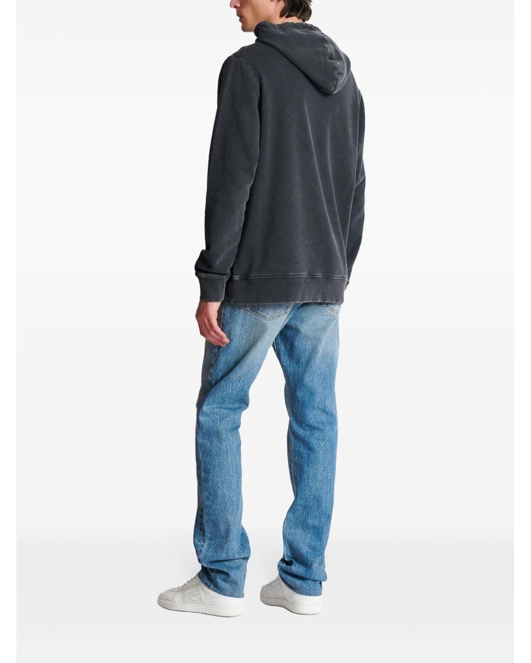 Balmain Black Vintage Embroidered Hoodie for men