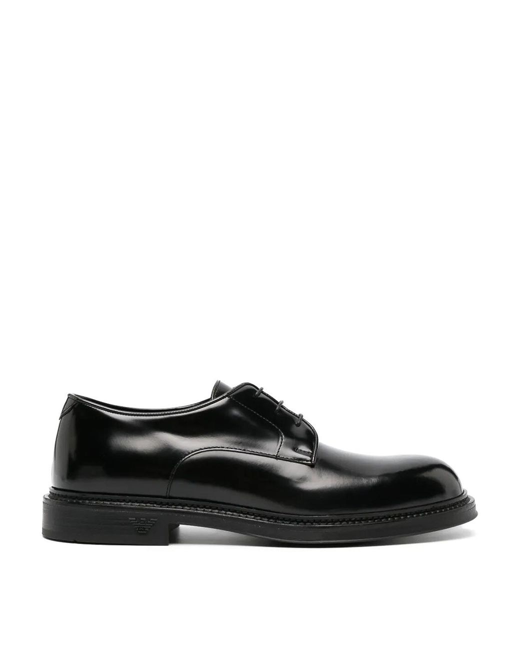 Emporio Armani Black Lace Up Classic Derby for men