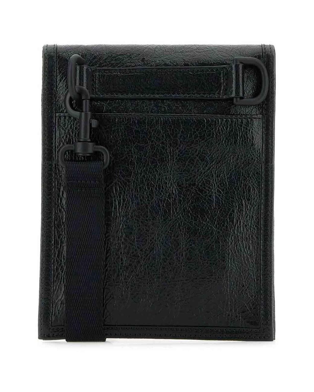 Balenciaga Black Explorer Pouch With Strap Small for men