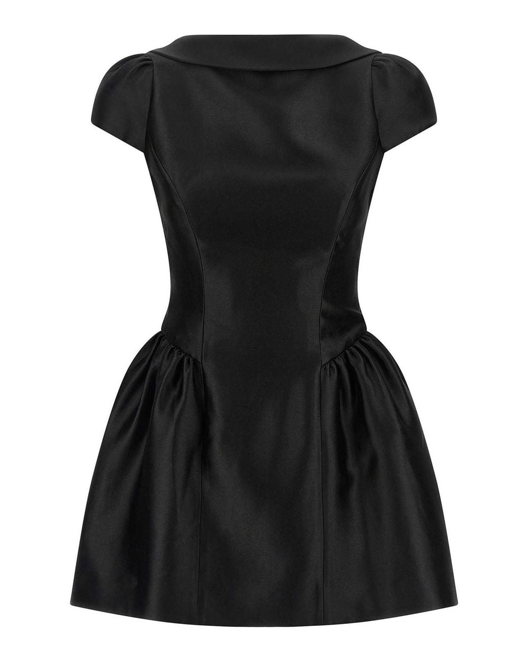 Self-Portrait Black Self Portrait Taffetà Collared Mini' Dress
