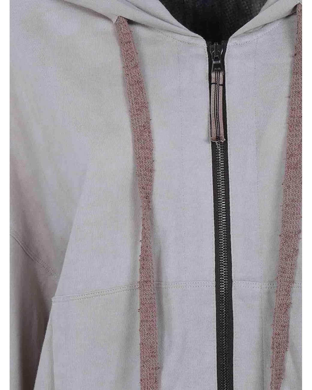 Ziggy Chen Gray Cropped Full Zip Hoodie