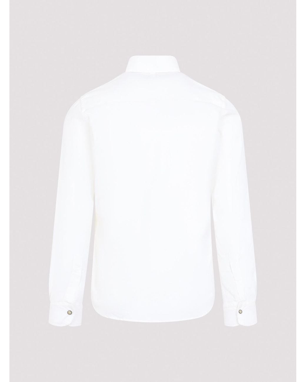 Canali White Wester Pocket Shirt for men