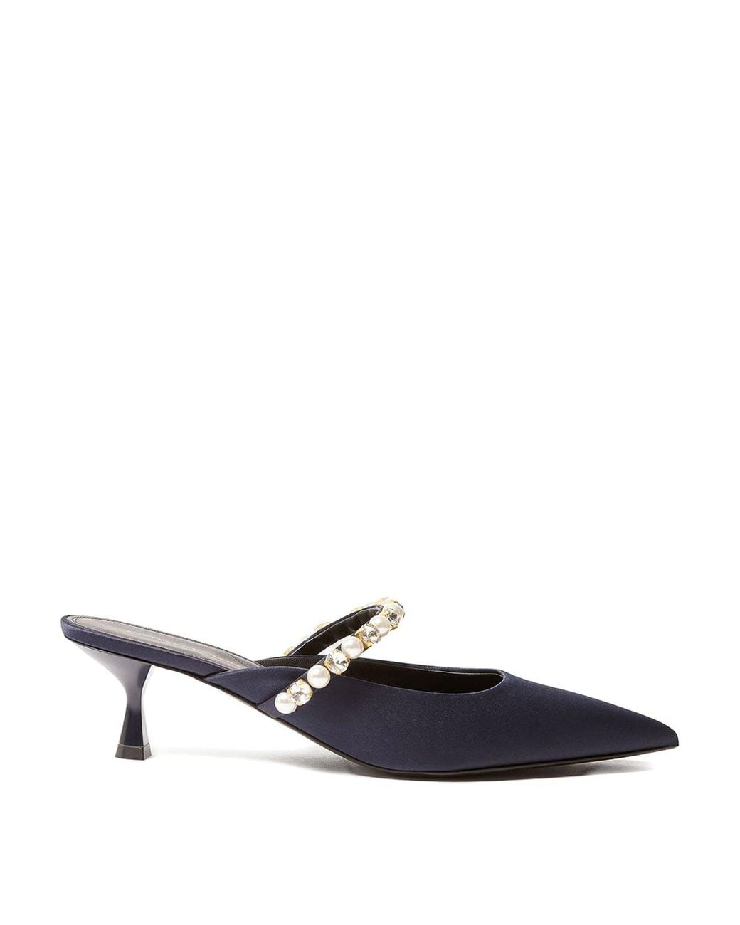 Stella McCartney White Elsa Pearl And Crystal Mules