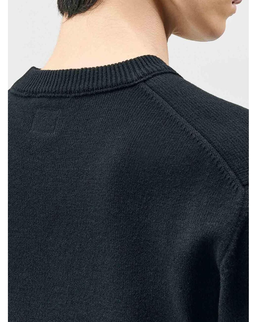 C P Company Black Metropolis Series Fine Wool Crewneck Jumper for men