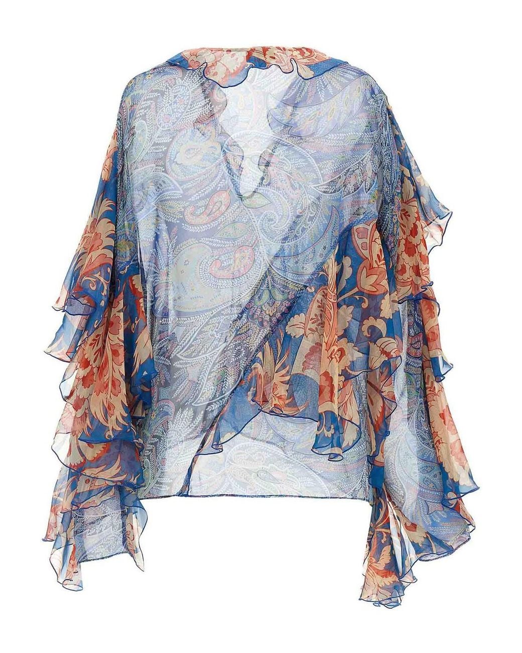 Etro Blue Chiffon Blouse