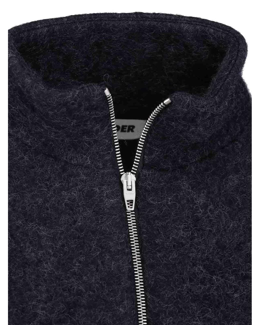Jil Sander Blue Wool Zip Jacket for men