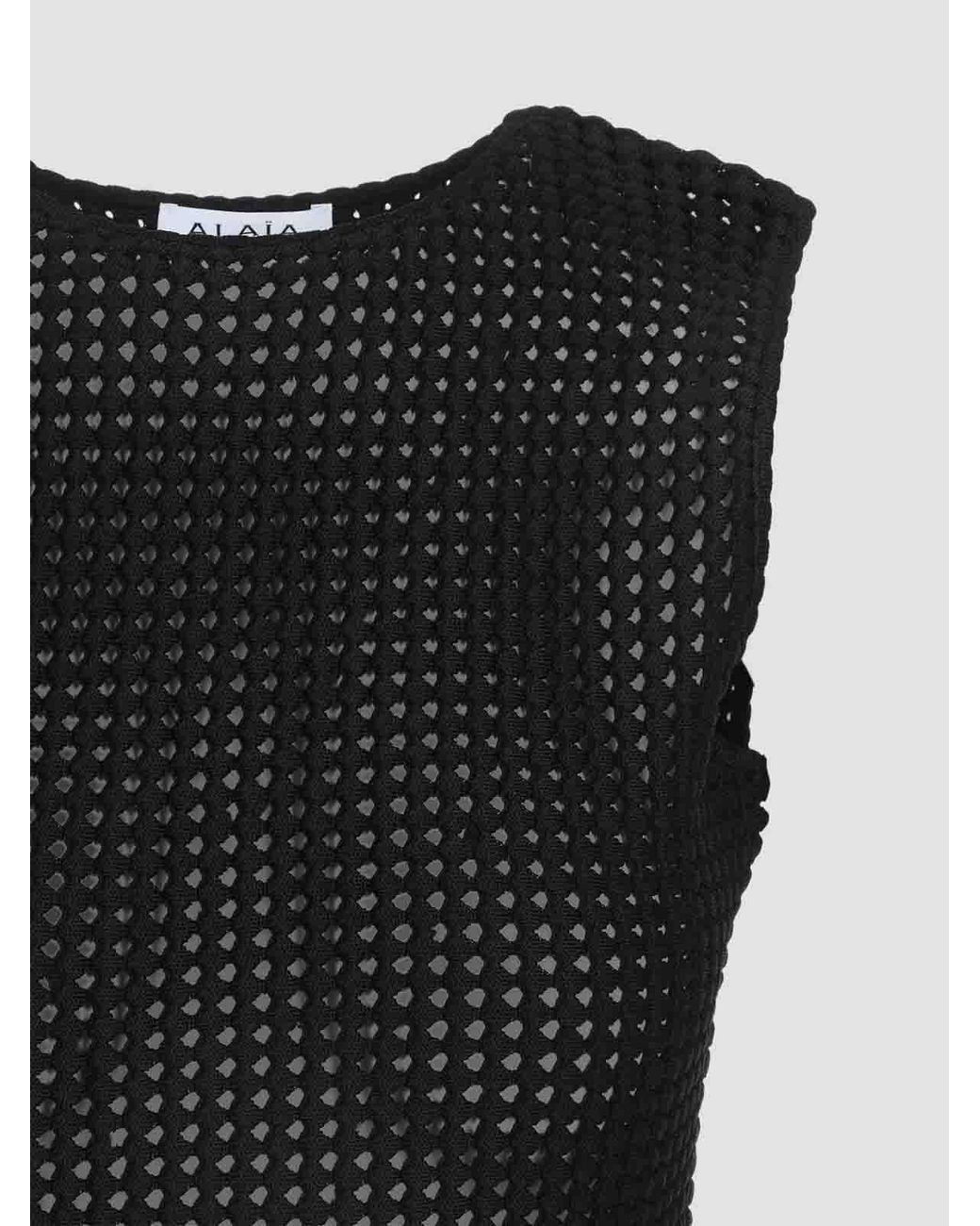 Alaïa Black Sleeveless Tops