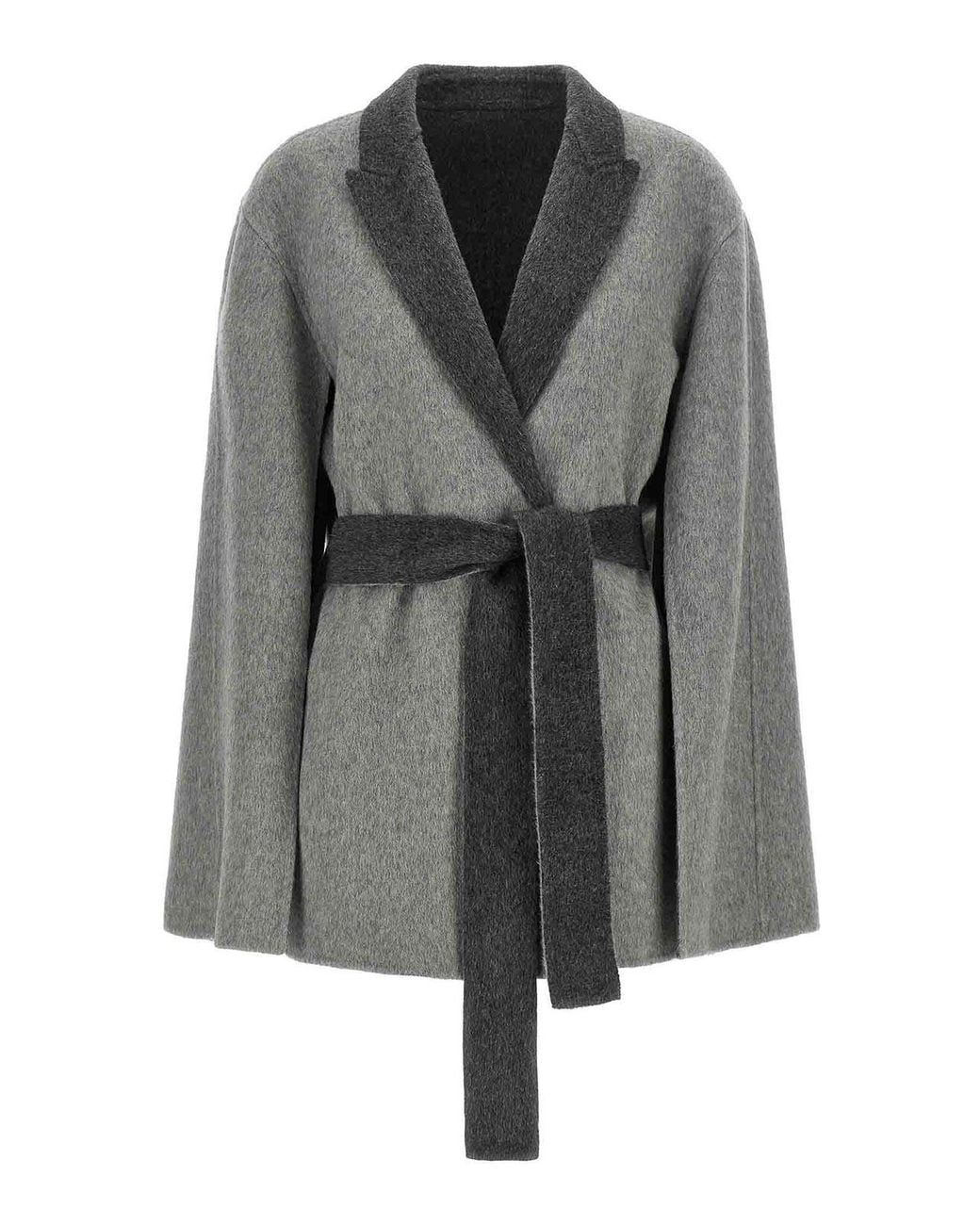 Alberta Ferretti Gray Cardigan With Cape Sleeves