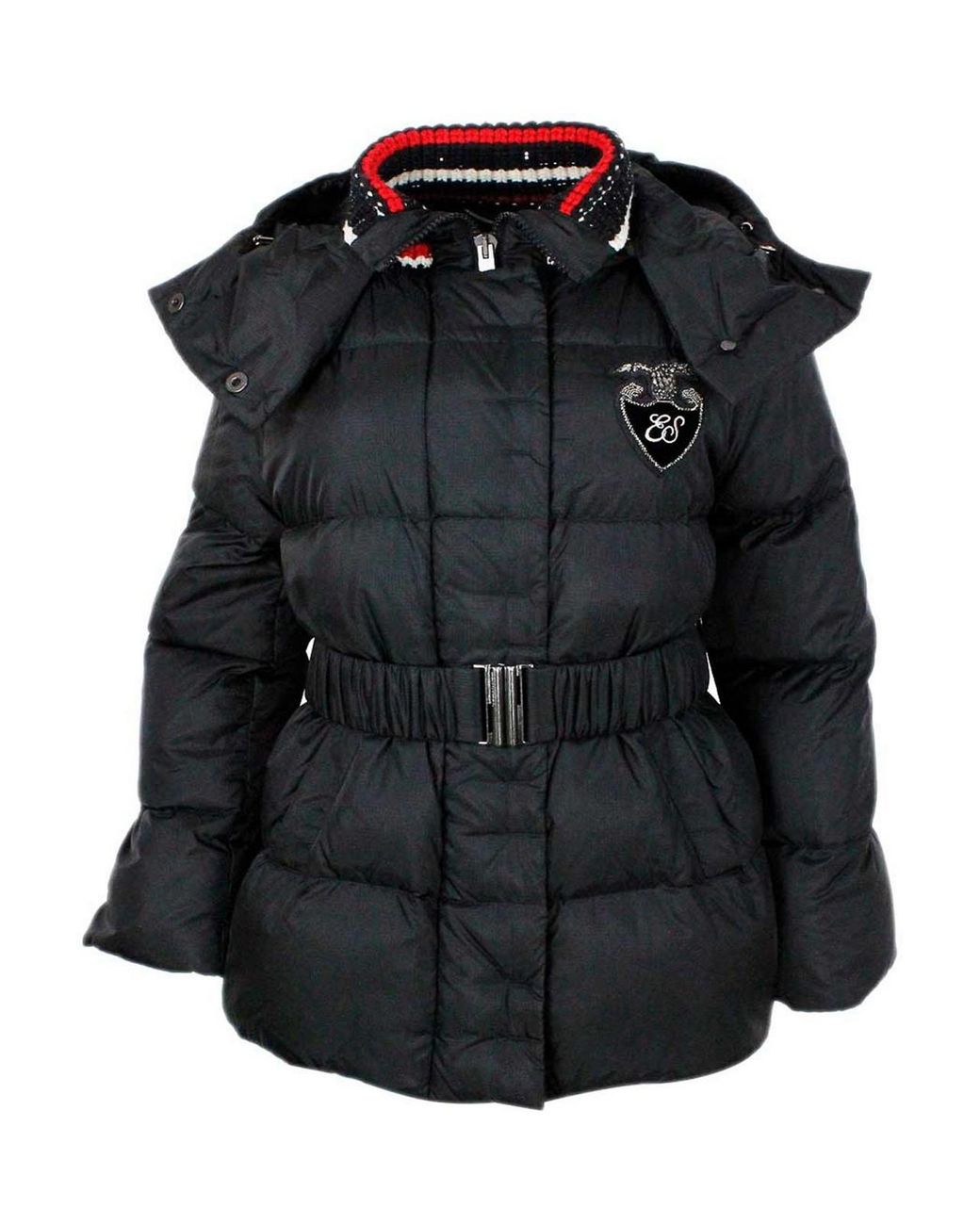 Ermanno Scervino Black Coats Poliestere