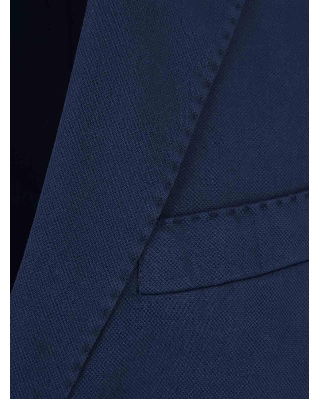 RUSSO CAPRI Blue Oxford Cotton Blazer for men