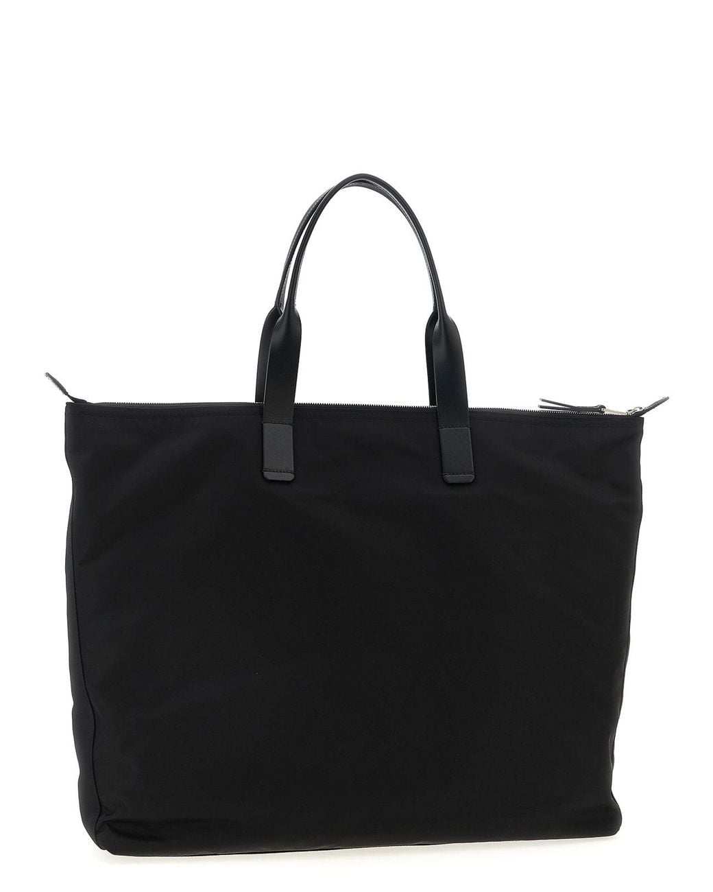 Dolce & Gabbana Black Big Logo Patch Shopping Bag for men