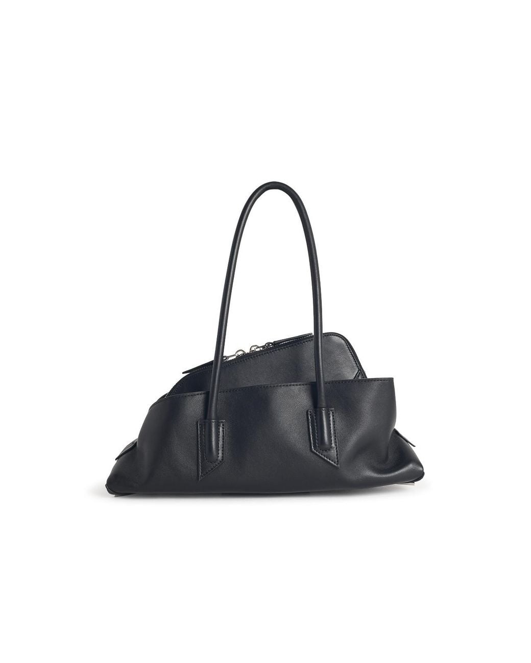 The Attico Black La Passeggiata Small Leather Bag