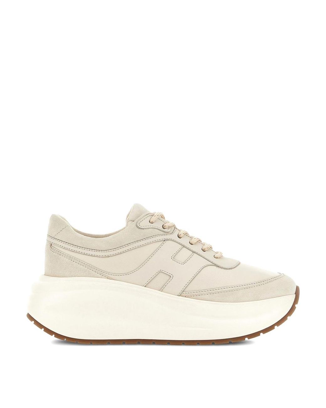 Hogan White Sneakers With Sculpted Sole